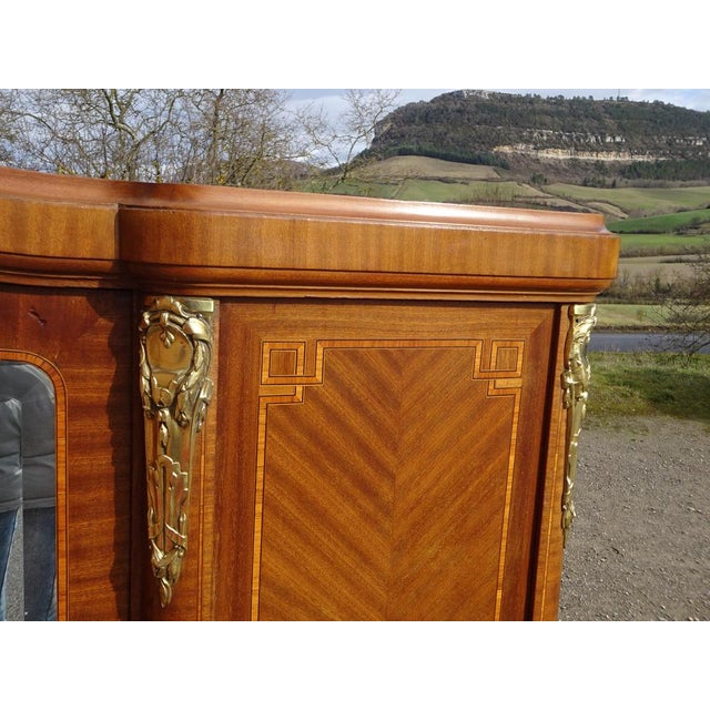 Brown Louis XVI Wardrobe in Marquetry and Bronze, 1920s For Sale - Image 8 of 18