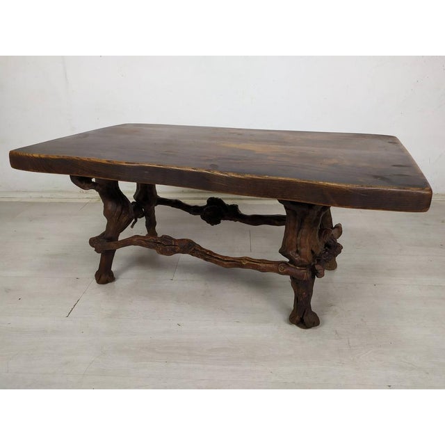 Brutalist Brutalist Oak Vine Coffee Table, 1950s For Sale - Image 3 of 17