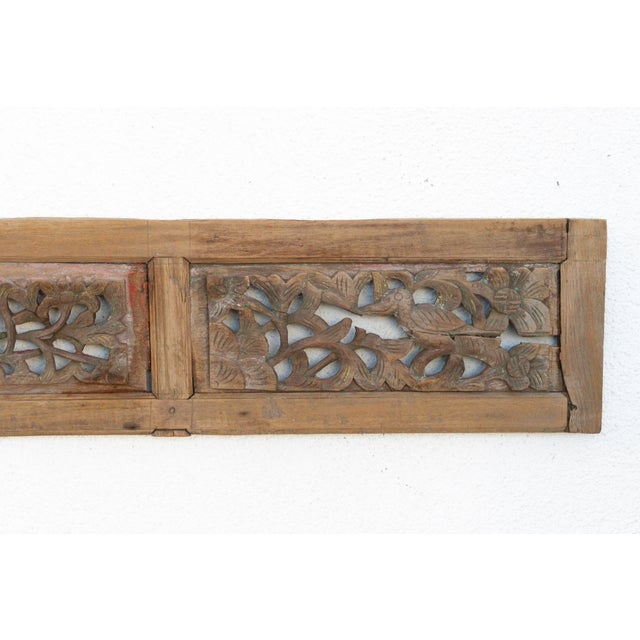 Antique Botanicals & Bird Carved Wood Panel For Sale - Image 4 of 6