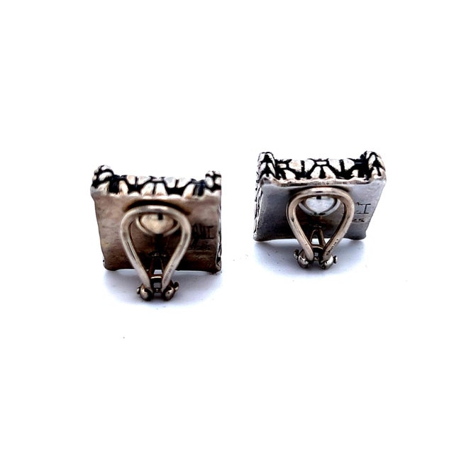 Traditional 1990s Pair of John Hardy Estate Clip on Earrings Sterling Silver For Sale - Image 3 of 8