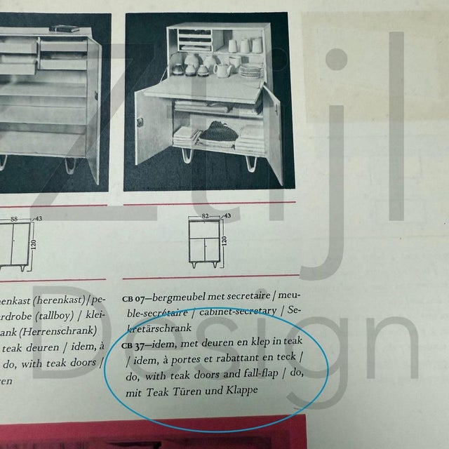 Brown Berkenserie CB37 Secretaire by Cees Braakman for Pastoe, 1957 For Sale - Image 8 of 12