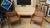 Sofa with two armchairs entirely made of wood. Very good condition, private origin. Sofa measurement: height 65.5 cm -...
