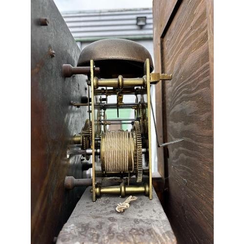 Longcase Clock in Carved Oak For Sale - Image 6 of 15