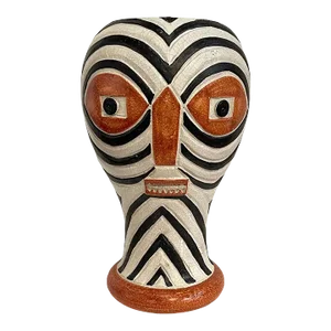 Late 20th Century Modern Italian Pottery Mask Motif Vase, by Nd Dolfi