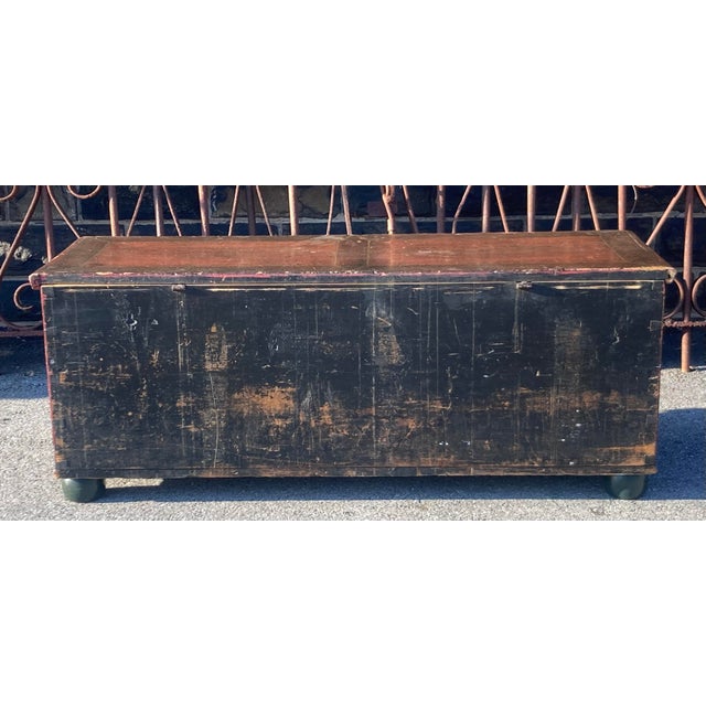 Pine Trunk or Blanket Chest in Original Decorative Paint For Sale - Image 16 of 16