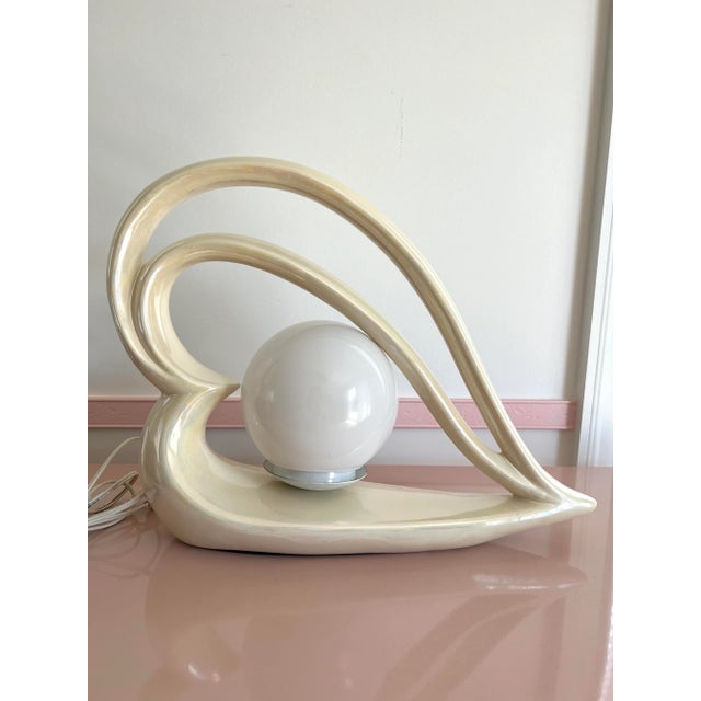 1980 Ceramic Heart Shaped Table Lamps - a Pair For Sale - Image 9 of 11