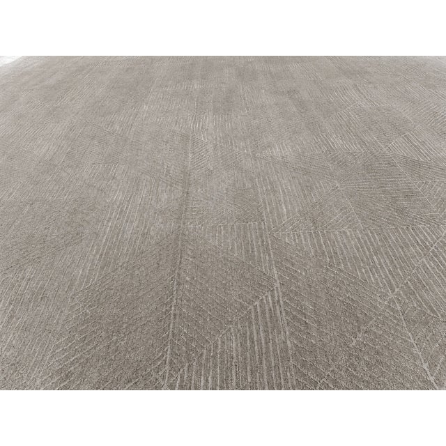 Rh Varusha Wool & Silk Rug – 12' × 15' Wheat | 100 Tibetan Knots Per Square Inch | Made in Nepal For Sale - Image 12 of 18