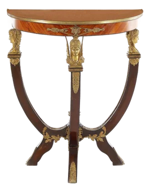French Empire Style Bronze-Mounted Kingwood D-Shape Console Table, 20th Century