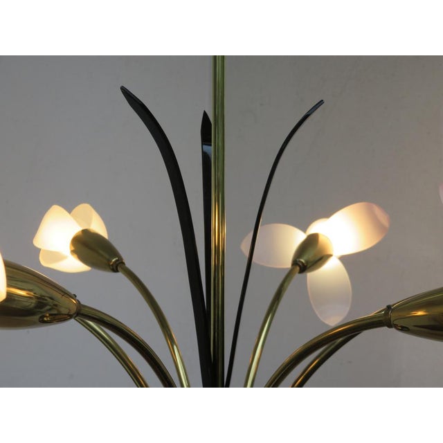 1950s Floral Ceiling Lamp with Acrylic Glass Flowers, 1950s For Sale - Image 5 of 18