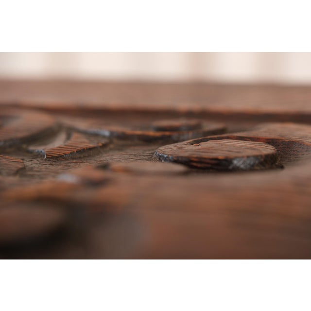 Wood Vintage Jacobean Style Carved Oak Chest For Sale - Image 7 of 16