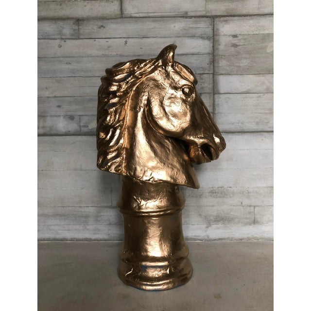 Mid-Century Modern Monumental Papier-Mâché Chess Knight Sculpture For Sale - Image 3 of 8