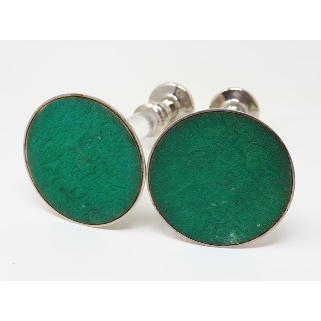 Vintage Karl Springer Style Chrome and Lucite Candlesticks - A Pair For Sale - Image 10 of 10