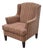 2010 Stratford Caye Transitional Striped Cocoa Brown Wingback Arm Chair For Sale