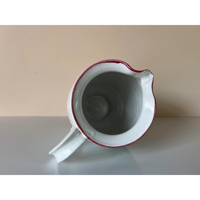 Vintage Hand Painted Pottery Pitcher For Sale - Image 11 of 12