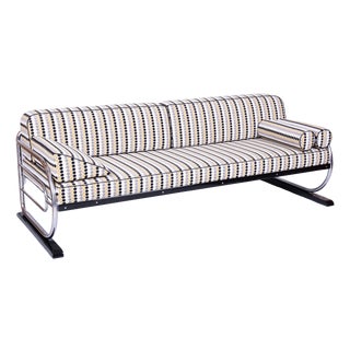 Bauhaus Sofa in Chrome-Plated Steel by Robert Slezák, Czech, 1930s For Sale