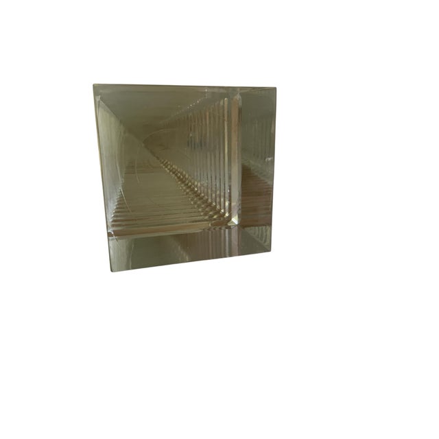 Neoclassical Vintage Neoclassical French Style Cut Crystal Stepped Pagoda Obelisk Sculpture - 17" For Sale - Image 3 of 3