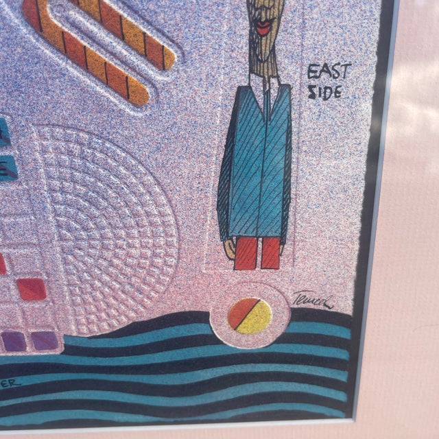 Contemporary Signed 1987 New York City Map Art Print “Impressions of New York” by Tencel For Sale - Image 3 of 9