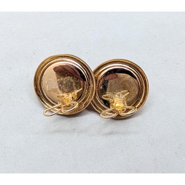 Metal Vintage Signed Napier Round Goldtone Red & Pink Beaded Clip Earrings-2 Pieces For Sale - Image 7 of 7