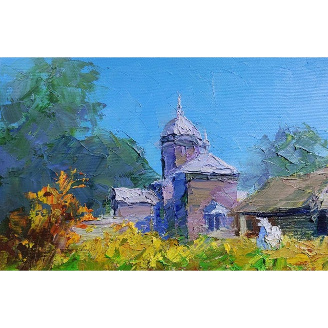 Oil Painting Village Church on a Clear Day Boris Serdyuk For Sale - Image 4 of 8