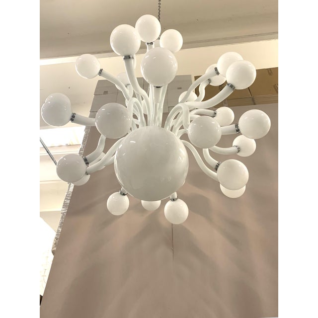 2020s Huge Contemporary Pop Milky-White Murano Glass Chandelier by Simoeng For Sale - Image 5 of 5