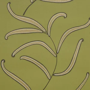 Sample - Schumacher x Neisha Crosland Caterpillar Leaf Wallpaper in Meadow Green