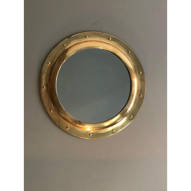 Rivet Porthole Brass Wall Mirror Chairish