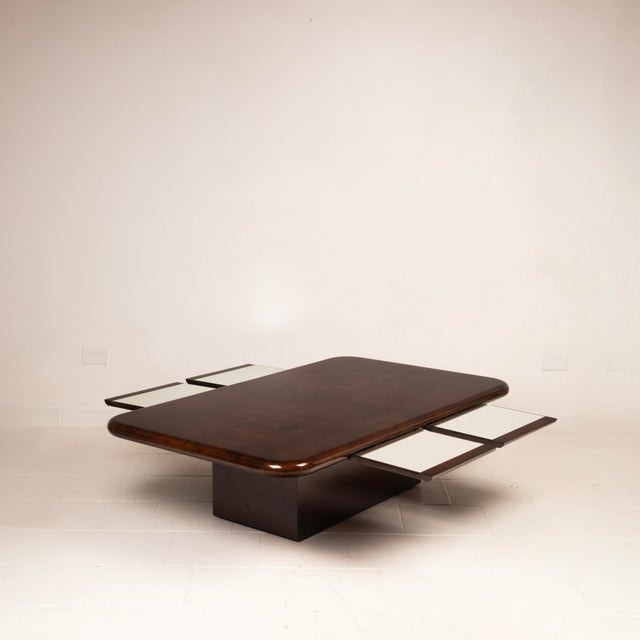 Aldo Tura Model 2315 Coffee Table in Parchment and Mirrors by Giorgio Tura for Tura, 1980 For Sale - Image 4 of 18