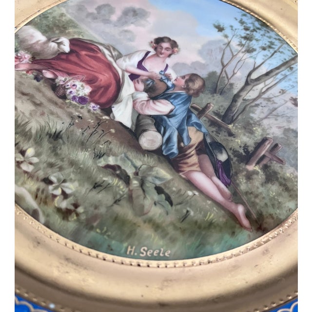 Late 19th Century Antique Royal Vienna Porcelain 10.5" Cabinet Plate by H. Seele — "Arcadian Scenery" For Sale - Image 5 of 10