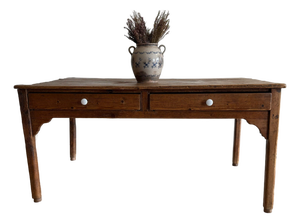 19th Century English Victorian Pine Farm Table