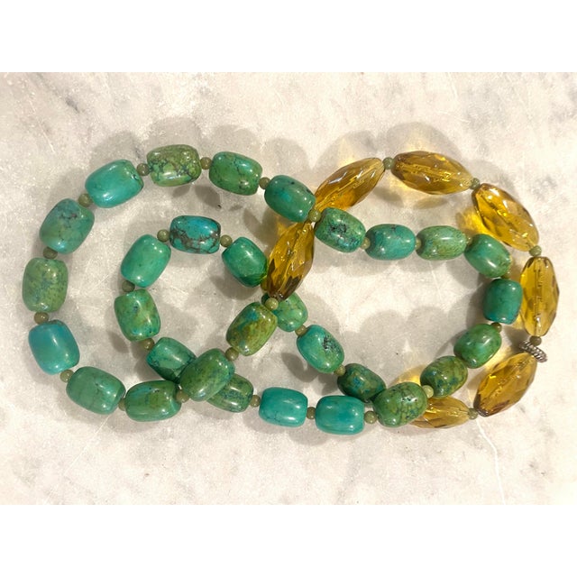 Turquoise, Jade, and Faceted Amber Glass Beaded Necklace - Designed by Matthew Izzo For Sale In New York - Image 6 of 7