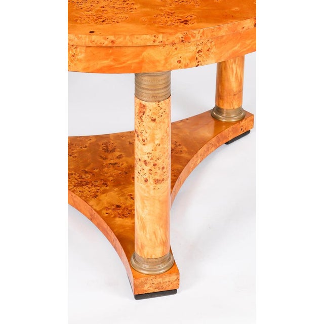 Antique Biedermeier Revival Coffee Table in Burr Elm, 1900s For Sale - Image 9 of 12