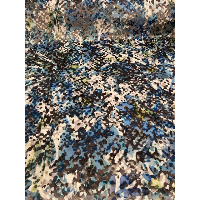 2020s Caracole Signature Blue, Green, Black, Ivory and Grey Cameo 4102-10cc Designer Fabric - 14 Yards For Sale - Image 5 of 5