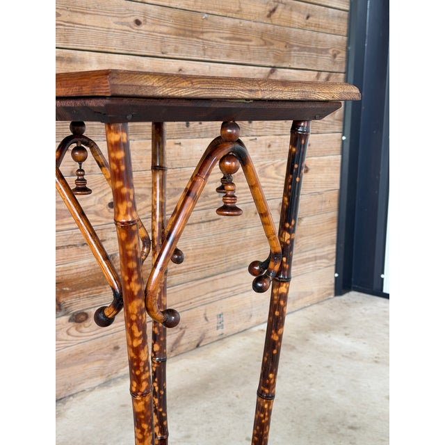 Antique Victorian Tortoiseshell Bamboo Pedestal Side Table, Circa 1900 For Sale In Naples, FL - Image 6 of 12