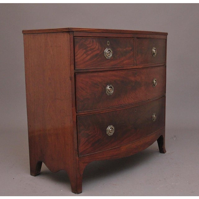 Antique Flame Mahogany Bowfront Chest, 1820 For Sale - Image 9 of 12