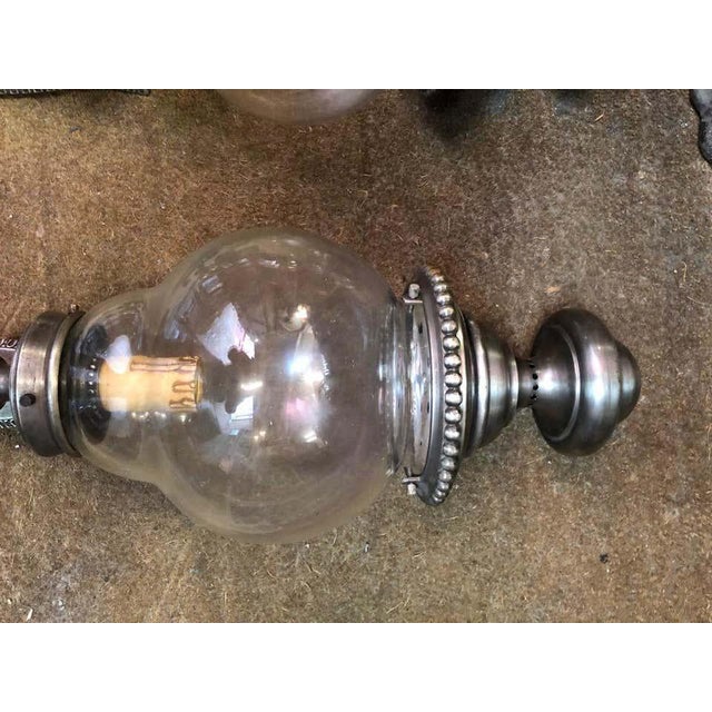 French Nickel-Plated Lanterns, 20th Century, Set of 2 For Sale - Image 3 of 13