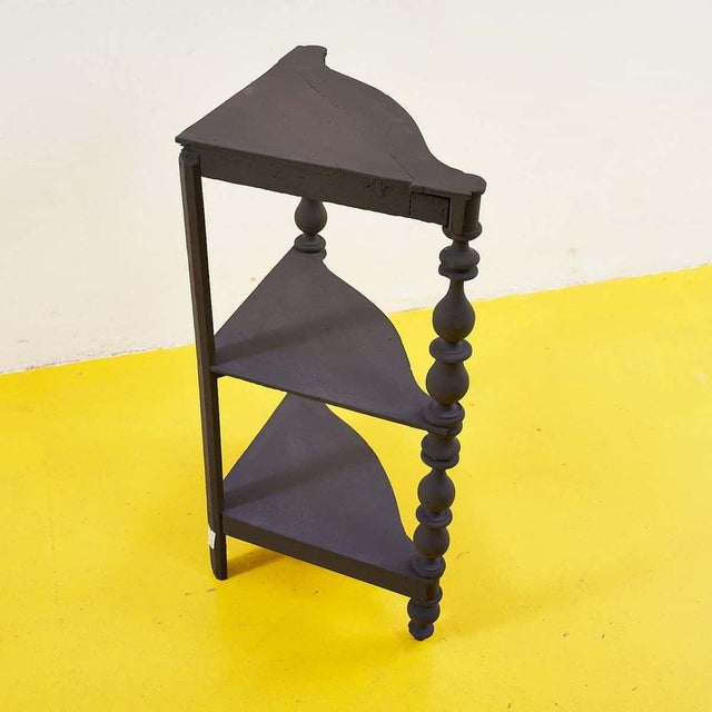 Vintage Black Corner Cabinet For Sale - Image 6 of 8