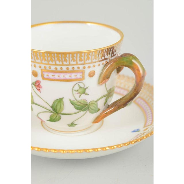 Flora Danica Demitasse Cup with Saucer in Porcelain from Royal Copenhagen, 1960s, Set of 2 For Sale - Image 3 of 5