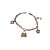 Elegant Estate 14K White Gold Multi-Color Sapphire Charm Bracelet featuring four delicate white gold charms adorned with...