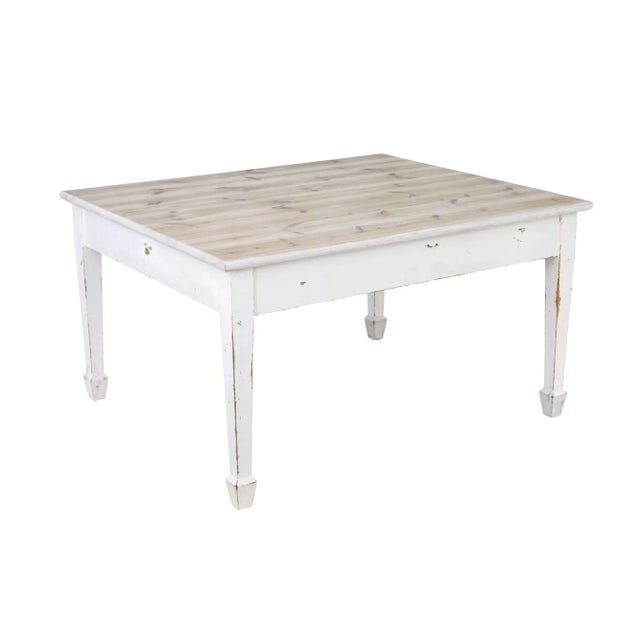 Large 19th Century Swedish Painted Pine Kitchen Table, 1890s For Sale - Image 9 of 10