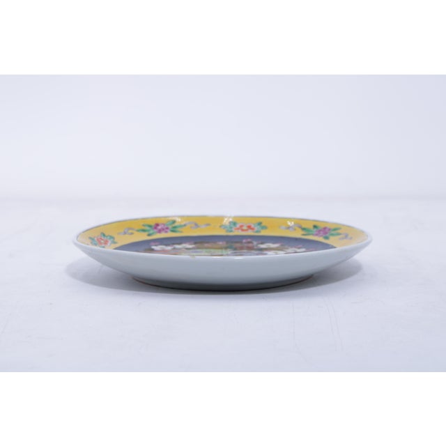 Japanese Vintage Japanese Famille Noire Porcelain Decorative Plate For Sale - Image 3 of 11