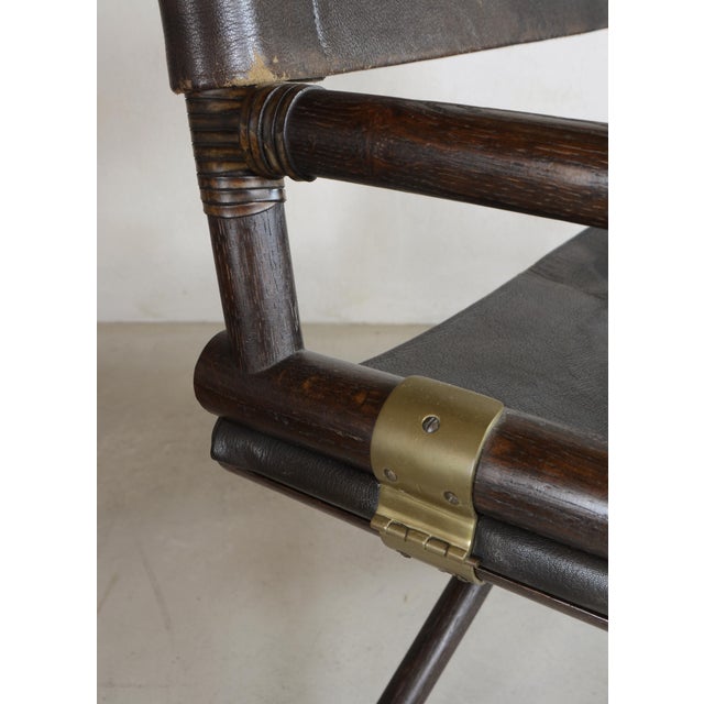 Wood Director's Chairs by Lyda Levi for McGuire, Italy, 1970s, Set of 2 For Sale - Image 7 of 8