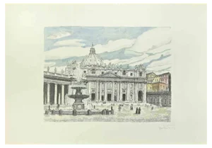 Giuseppe Malandrino, Saint Peter, Etching, 1970s