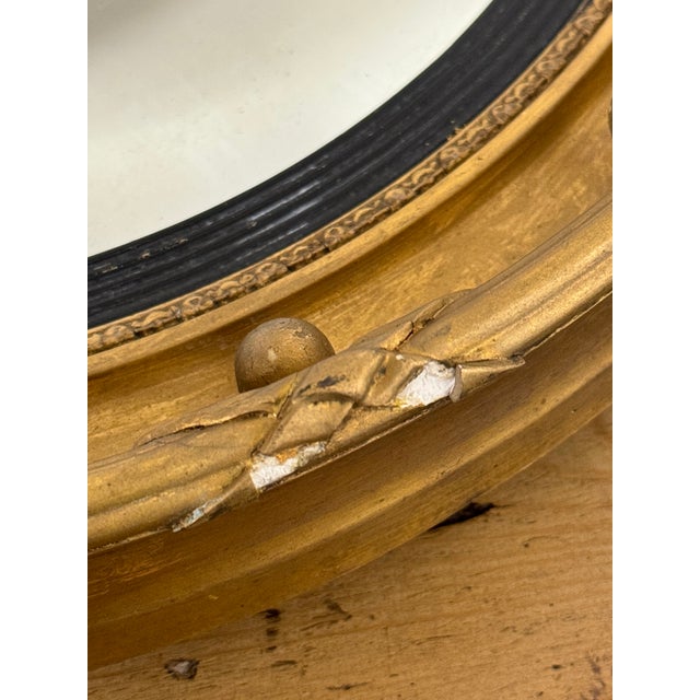 19th Century 19th Century Convex Gilt Mirror For Sale - Image 5 of 8
