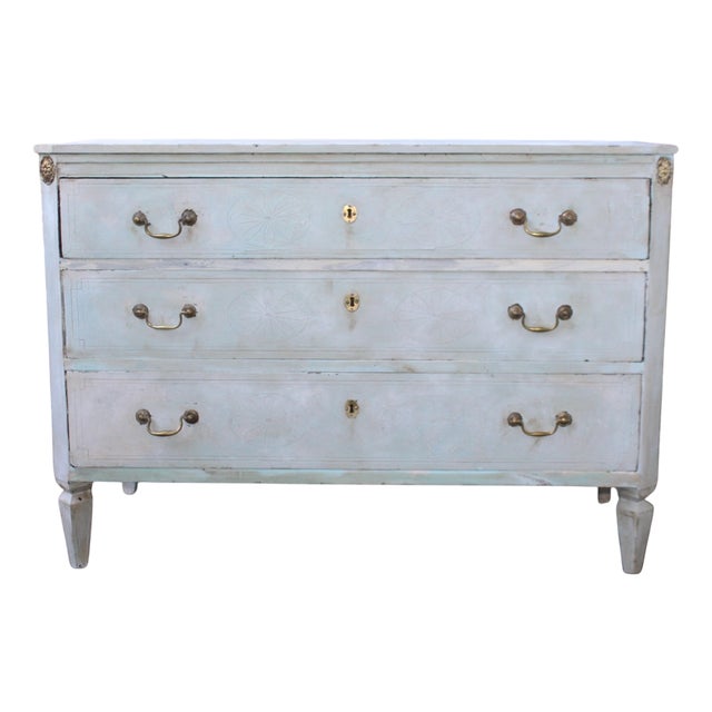 Antique Gustavian Painted Chest of Drawers, 1770 For Sale