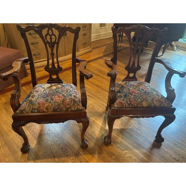 Hand Carved Mahogany Chairs For Sale - Image 11 of 12