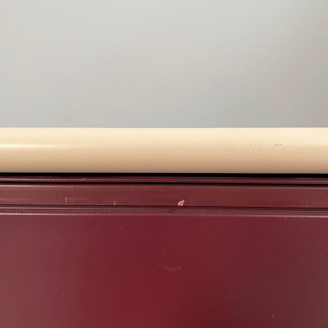 Italian Burgundy Metal Sideboard Synthesis 45 by Ettore Sottsass for Olivetti Synthesis, 1970s For Sale - Image 15 of 18