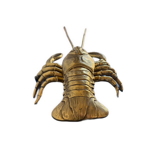 Figurative Large Vintage Brass Lobster Sculpture Box For Sale - Image 3 of 9