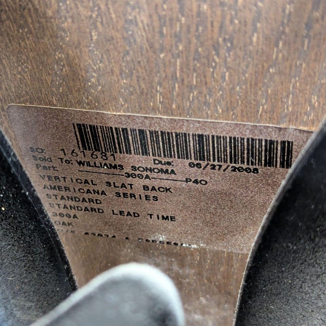 Brown Pottery Barn Americana Series Wooden Office Chair With Cushion and Wheels For Sale - Image 8 of 9