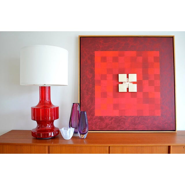 1960s Ruby Red Table Lamp from Doria Leuchten, 1960s For Sale - Image 5 of 13