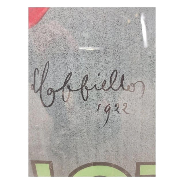 Vintage Art Nouveau French Leonetto Cappiello Advertising Lithograph Poster for Veuve Amiot Cremant Du Roi Framed The...